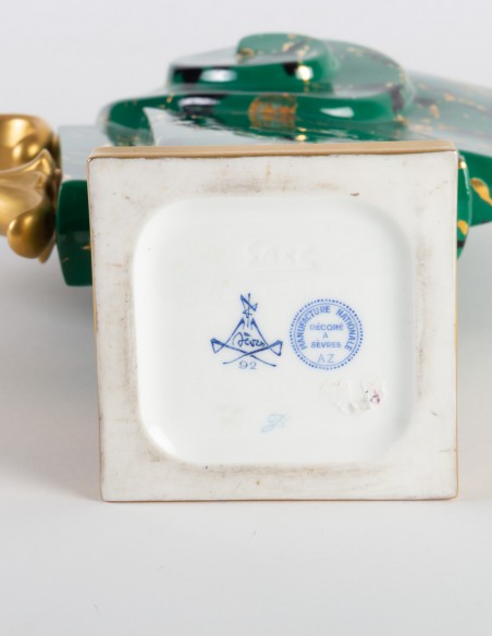 1088-Sèvres porcelain teapot signed Adrian Saxe