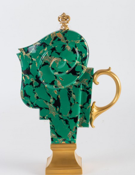 1089-Sèvres porcelain teapot signed Adrian Saxe