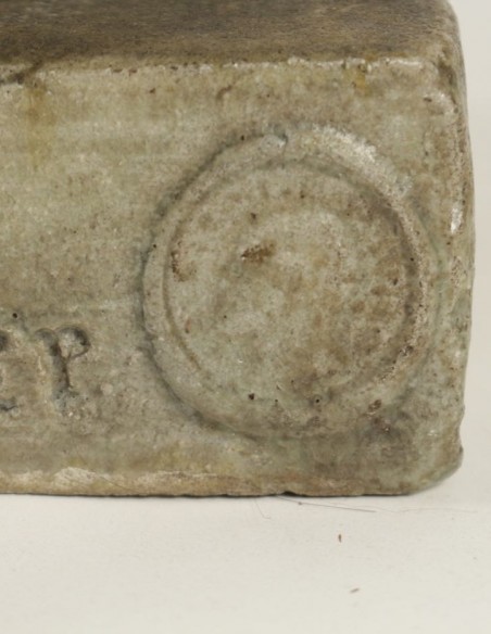 1094-Paul Jouve sculpture de Lion assis en grès émaillé