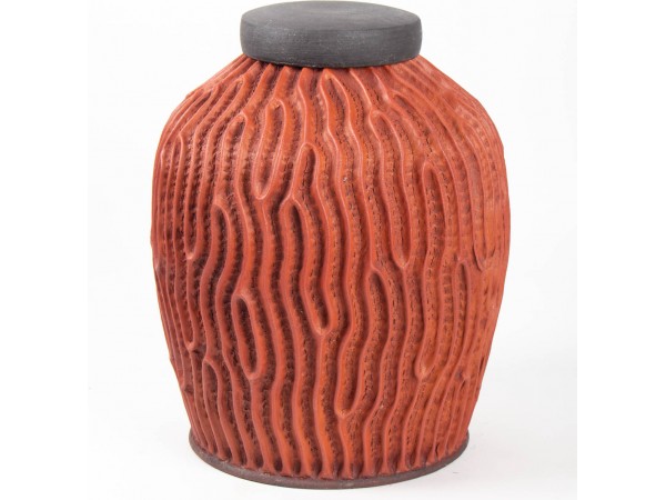 Strie ceramic box by Emmanuel Peccatte