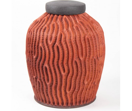 Strie ceramic box by Emmanuel Peccatte