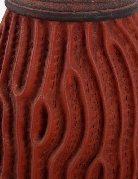 1141-Strie ceramic bottle by Emmanuel Peccatte