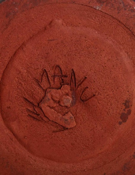 1142-Strie ceramic bottle by Emmanuel Peccatte