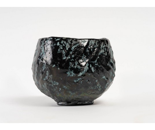 Unique bol en raku monogrammé