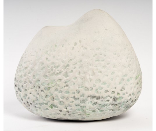 Serene raku sculpture