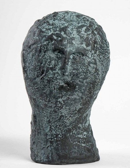 1369-Sculpture en raku réminiscence par Gisèle Buthod