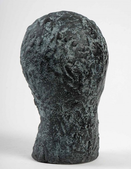1372-Sculpture en raku réminiscence par Gisèle Buthod