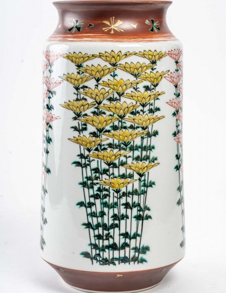 1447-20th century Kutani porcelain vase
