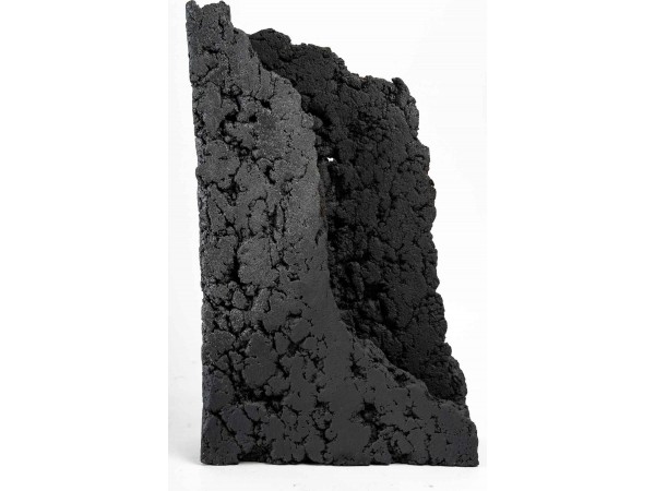 Sculpture n ° 1 in black enamelled sandstone