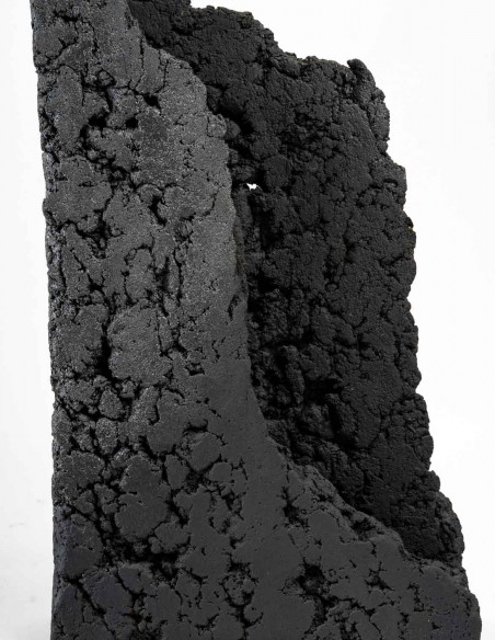 1473-Sculpture n° 1 en grès émaillé noir