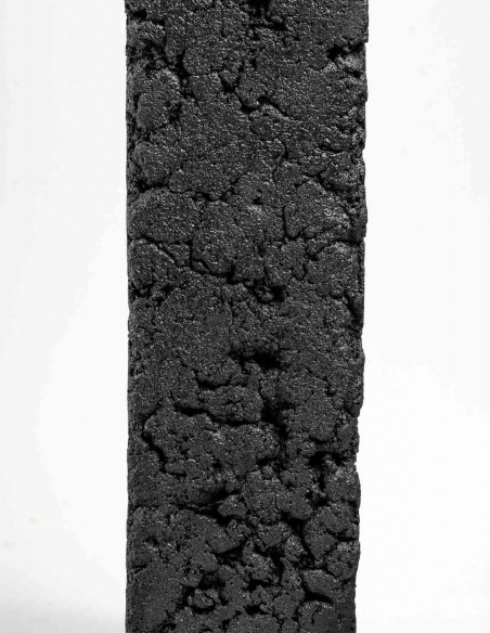 1478-Sculpture n ° 1 in black enamelled sandstone