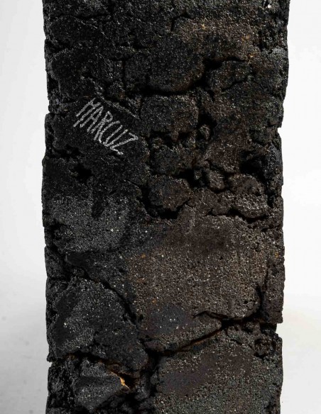 1480-Sculpture n° 1 en grès émaillé noir