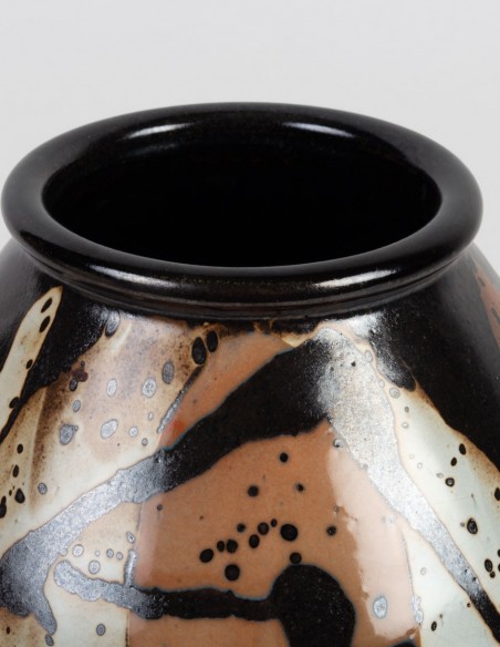 149-Grand vase africaniste en céramique par DANIEL DE MONTMOLLIN
