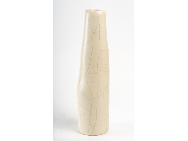 Cracked white sandstone vase n ° 6 by Marc Uzan