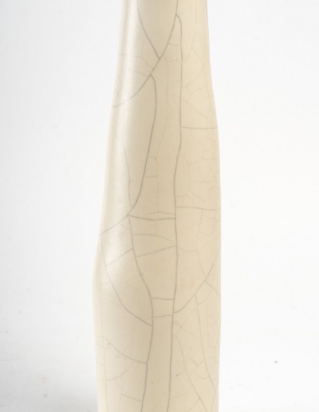 1510-Vase en grès blanc craquelé n° 6 par Marc Uzan