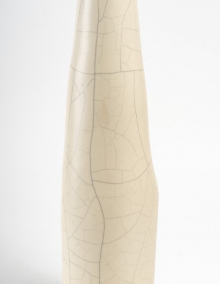 1513-Vase en grès blanc craquelé n° 6 par Marc Uzan