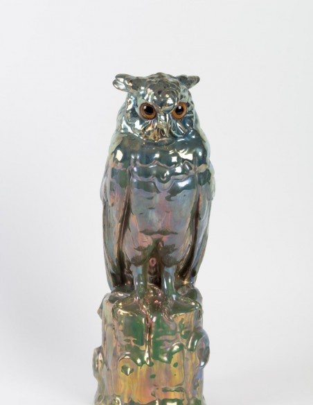 153-Rambervilliers ceramic owl sculpture