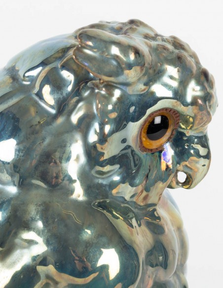 158-Rambervilliers ceramic owl sculpture
