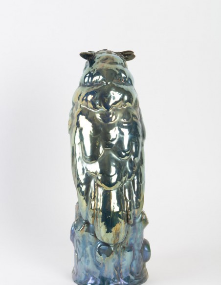 159-Rambervilliers ceramic owl sculpture