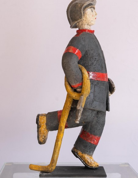 1706-Raku sculpture by CLEM - the firefighter