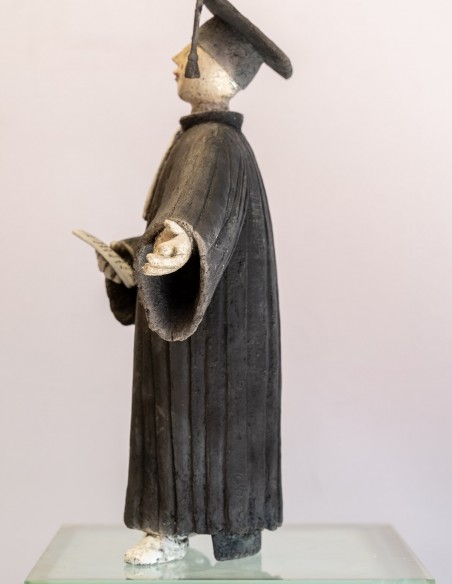 1712-Sculpture raku par CLEM - l'avocate