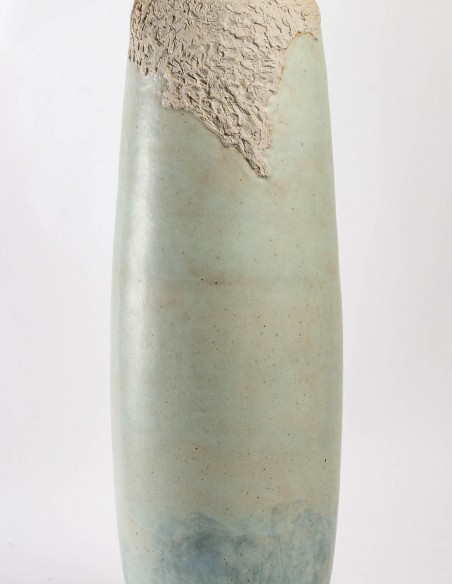 1799-Large celadon vase by Annie Fourmanoir