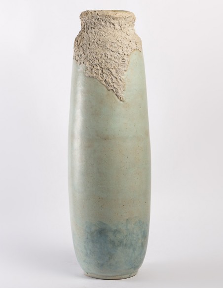 1800-Grand vase céladon par Annie Fourmanoir