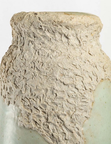 1801-Grand vase céladon par Annie Fourmanoir