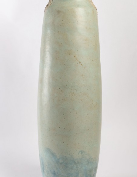 1804-Large celadon vase by Annie Fourmanoir