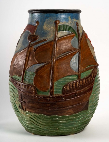 1861-Grand vase par Jean Van Dongen (1883 - 1970)