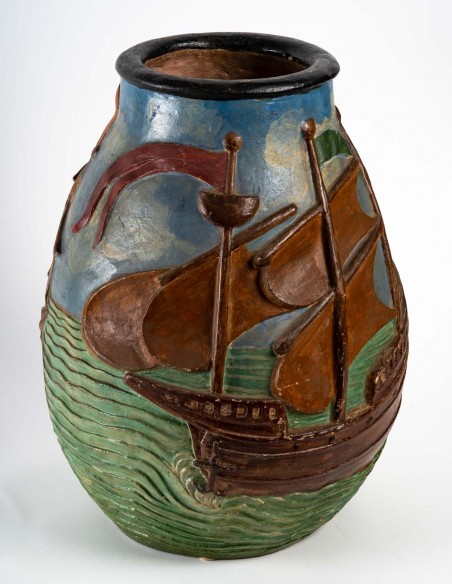 1862-Grand vase par Jean Van Dongen (1883 - 1970)