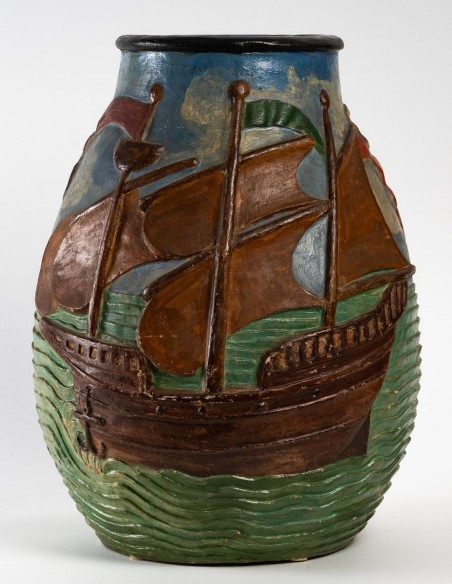 1867-Grand vase par Jean Van Dongen (1883 - 1970)