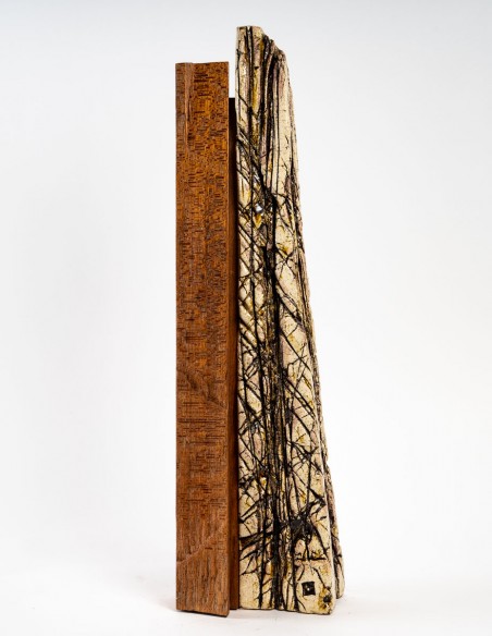 1897-Totem en grés et bois par Salvatore Parisi - exposition en cours