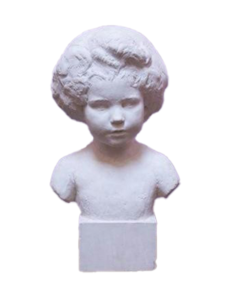 2023-Sculpture de buste d'enfant en plâtre Art Déco par Paul Landowski