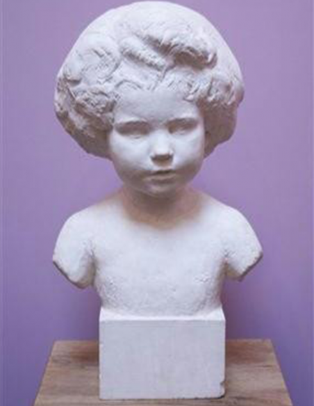 2024-Sculpture de buste d'enfant en plâtre Art Déco par Paul Landowski