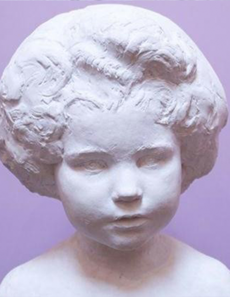 2025-Sculpture de buste d'enfant en plâtre Art Déco par Paul Landowski