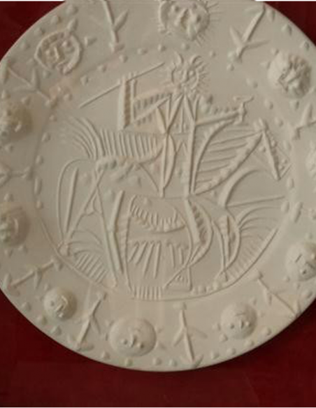 2036-Ceramic dish "faune cavalier" - Pablo Picasso
