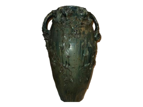 Glazed stoneware Amphora vase signed Lucien Arnaud
