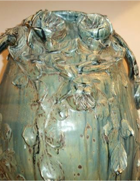 2060-Glazed stoneware Amphora vase signed Lucien Arnaud