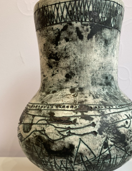 2065-Vase à anse par Jacques Blin