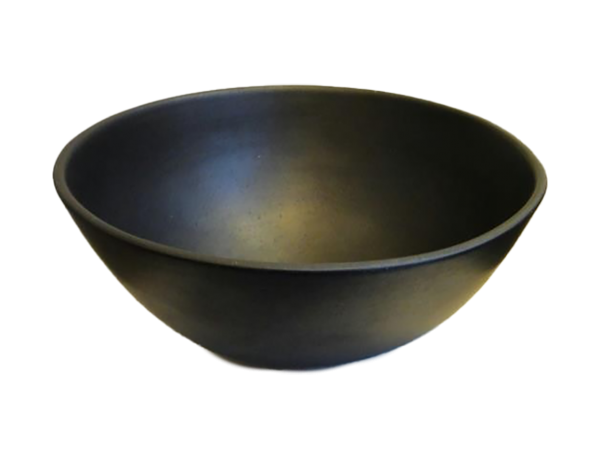 Large black enamelled "sound" bowl by Jacques and Dany Ruelland