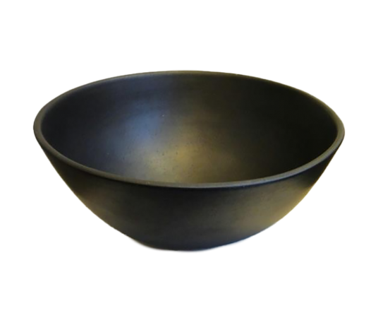 Large black enamelled "sound" bowl by Jacques and Dany Ruelland