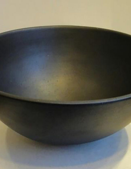 2101-Large black enamelled "sound" bowl by Jacques and Dany Ruelland
