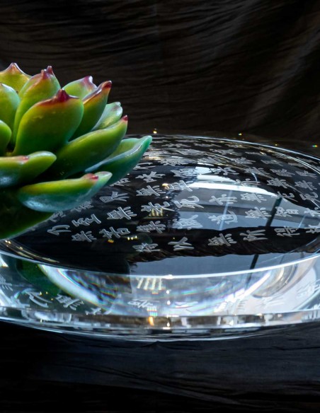 2123-Glass sculpture by Loretta Yang "Spring of the houseleek"