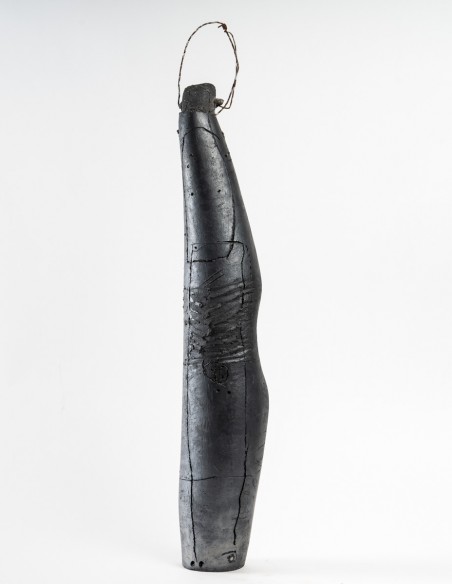 2134-Sculpture céramique "Cylindre personnage " par Daphné Corregan - céramique contemporaine