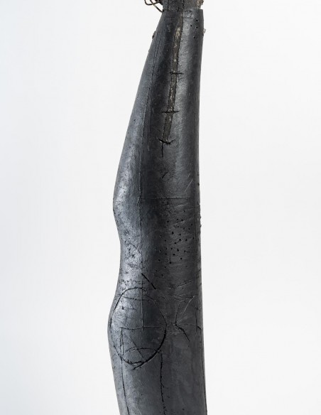 2142-Sculpture céramique "Cylindre personnage " par Daphné Corregan - céramique contemporaine