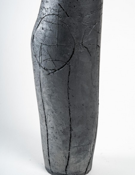 2143-Sculpture céramique "Cylindre personnage " par Daphné Corregan - céramique contemporaine
