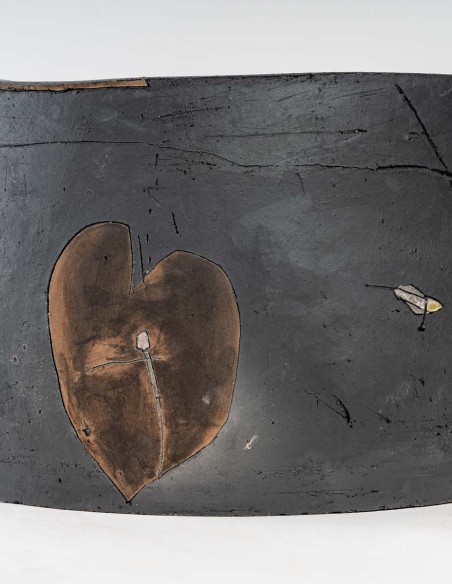 2144-Ceramic sculpture "Black marmite" by Daphné Corregan - current exhibition