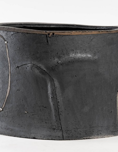 2153-Ceramic sculpture "Black marmite" by Daphné Corregan - current exhibition