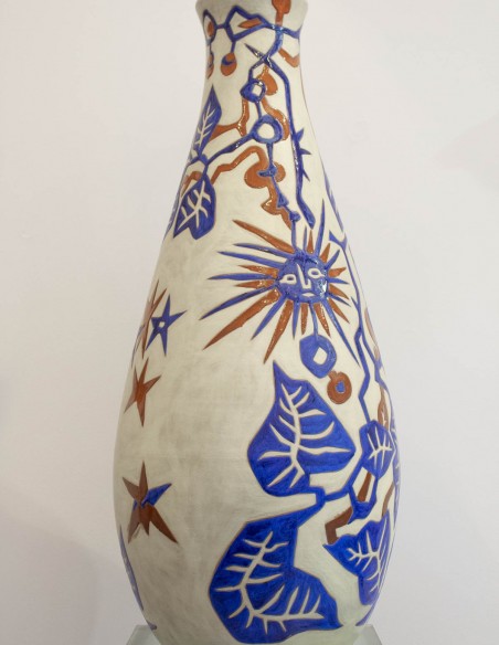 223-Grand vase balustre en céramique par Jean Lurçat